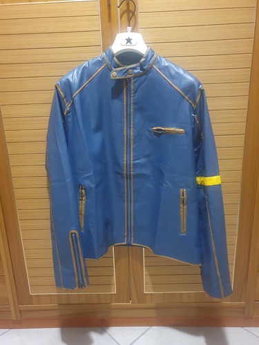 Giubbino pelle blu - giubbino,