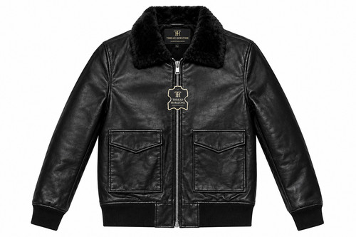 Bomber uomo pelle nera con - uomo, in