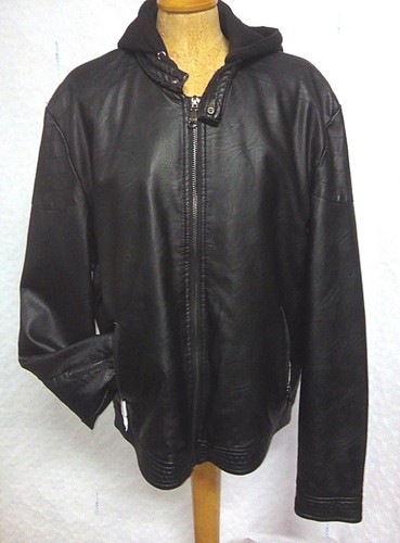 Giubbino ecopelle nero con - ecopelle,