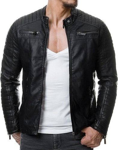 Giacca pelle biker uomo - giacca,