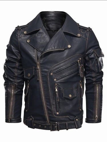 Giubbino pelle nero con - in,