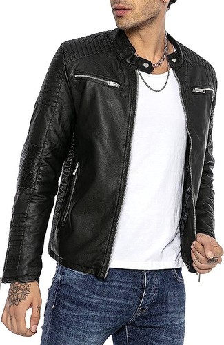 Giacca pelle biker uomo - giacca,