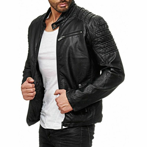 Giacca pelle biker uomo - giacca,