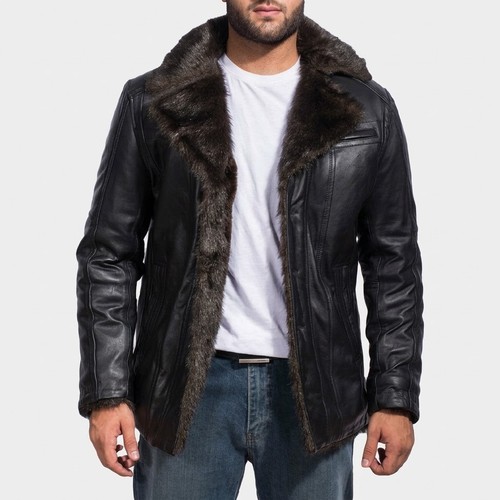 Cappotto pelliccia uomo nero
